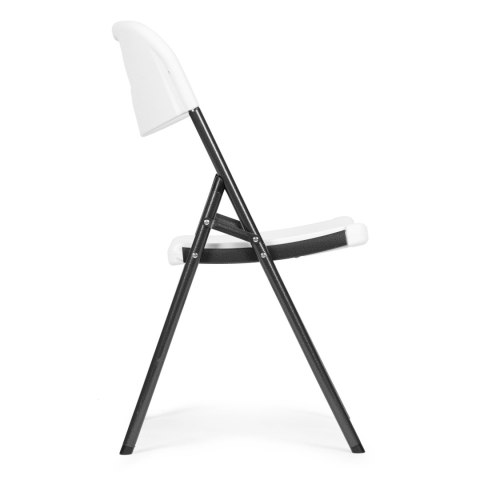KOMPLET 2 KRZESEŁ SKŁADANYCH ZESTAW CATERINGOWY METAL HDPE BIAŁE MODERNHOME