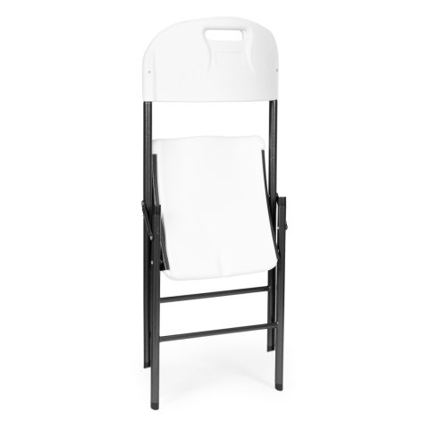 KOMPLET 2 KRZESEŁ SKŁADANYCH ZESTAW CATERINGOWY METAL HDPE BIAŁE MODERNHOME