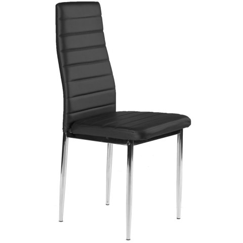 KRZESŁA Z EKOSKÓRY KRZESŁO DO SALONU I JADALNI 4SZT. CHROMOWANE NOGI CZARNE