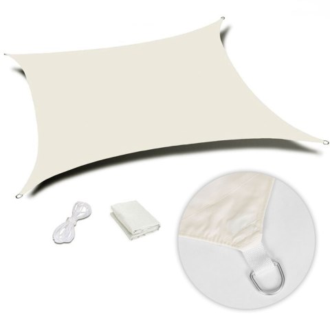 KWADRATOWY ŻAGIEL PRZECIWSŁONECZNY 3X3 M DASZEK WODOODPORNY BEŻOWY MULTIGARDEN