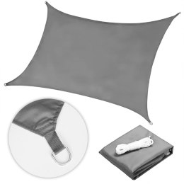 KWADRATOWY ŻAGIEL PRZECIWSŁONECZNY 3X3 M DASZEK WODOODPORNY SZARY MULTIGARDEN
