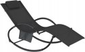 LEŻAK OGRODOWY LEŻANKA FOTEL Z ORGANIZEREM CZARNY