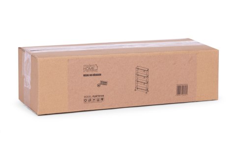 PLASTIKOWY REGAŁ ŁAZIENKOWY Z 4 PÓŁKAMI KÓŁKA CZARNY MODERNHOME