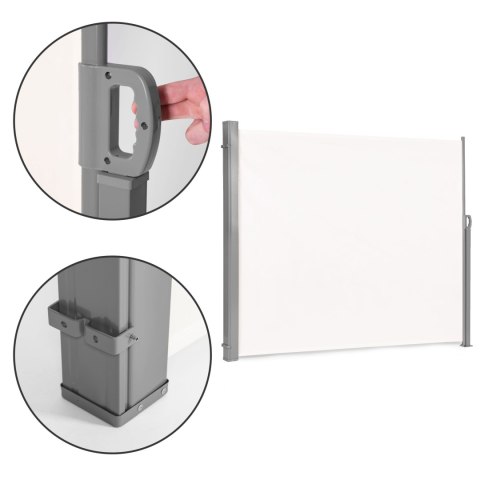 SKŁADANA MARKIZA 300X160 CM BOCZNA ROLETA PARAWAN DO OGRODU NA TARAS BEŻOWA