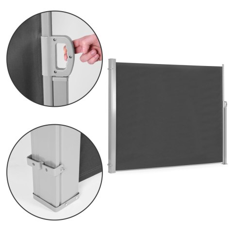 SKŁADANA MARKIZA 300X200 CM BOCZNA ROLETA PARAWAN DO OGRODU NA TARAS ANTRACYT