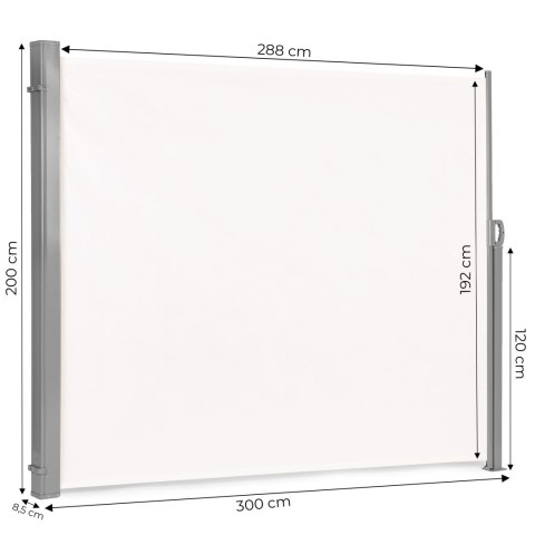 SKŁADANA MARKIZA 300X200 CM BOCZNA ROLETA PARAWAN DO OGRODU NA TARAS BEŻOWA