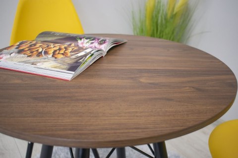 STOLIK KAWOWY TODI NOWOCZESNY SKANDYNAWSKI BRĄZOWY OKRĄGŁY BLAT 60CM