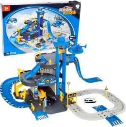 GARAŻ SAMOCHODOWY KOMENDA POLICJI 3 POZIOMY Z WINDĄ AUTKA + HELIKOPTER 74 ELEMENTY