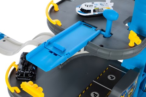 GARAŻ SAMOCHODOWY KOMENDA POLICJI 3 POZIOMY Z WINDĄ AUTKA + HELIKOPTER 74 ELEMENTY