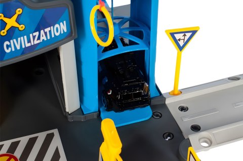 GARAŻ SAMOCHODOWY KOMENDA POLICJI 3 POZIOMY Z WINDĄ AUTKA + HELIKOPTER 74 ELEMENTY