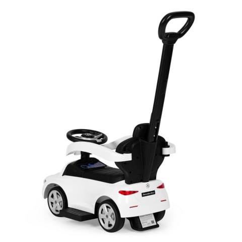 JEŹDZIK PCHACZ AUTKO MERCEDES C CLASS INTERAKTYWNA KIEROWNICA PROWADNIK BIAŁY