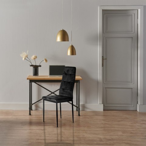 KOMPLET 4 KRZESEŁ CZARNE KRZESŁO WELUROWE DO JADALNI I SALONU MODERNHOME