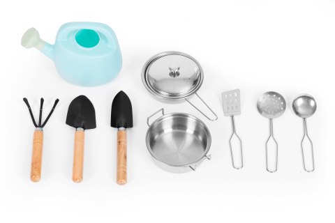 KUCHNIA BŁOTNA OUTDOOR DLA DZIECI Z AKCESORIAMI DREWNO JODŁOWE ECOTOYS