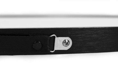 OKRĄGŁE LUSTRO ŚCIENNE 80 CM WISZĄCE NA PASKU NOWOCZESNE CZARNA RAMA MODERNHOME