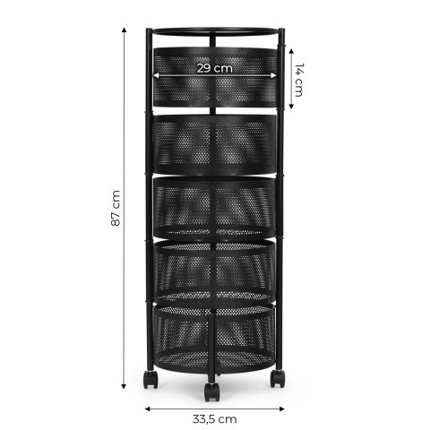 REGAŁ KUCHENNY POMOCNIK ORGANIZER OBROTOWE PÓŁKI 5 POZIOMÓW METAL MODERNHOME