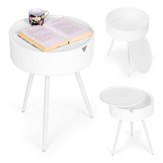 STOLIK NOCNY OKRĄGŁY STOLICZEK ZDEJMOWANY BLAT Z TWORZYWA - MODERNHOME