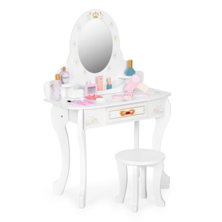 TOALETKA DZIECIĘCA DREWNIANA DUŻA Z LUSTREM DLA DZIEWCZYNKI RÓŻOWE DODATKI ECOTOYS