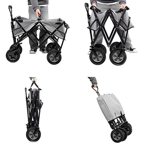 WÓZEK PLAŻOWY TRANSPORTOWY OGRODOWY SKŁADANY NIEBIESKI 48X90 CM MULTIGARDEN