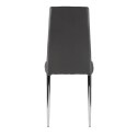 ZESTAW 4 KRZESEŁ DO SALONU JADALNI PROSTE PIKOWANE KRZESŁO CHROMOWANE NOGI SZARA EKOSKÓRA