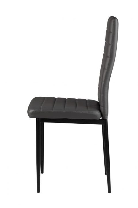 ZESTAW 4 KRZESEŁ DO SALONU JADALNI Z EKOSKÓRY WYPROFILOWANE OPARCIE SZARE