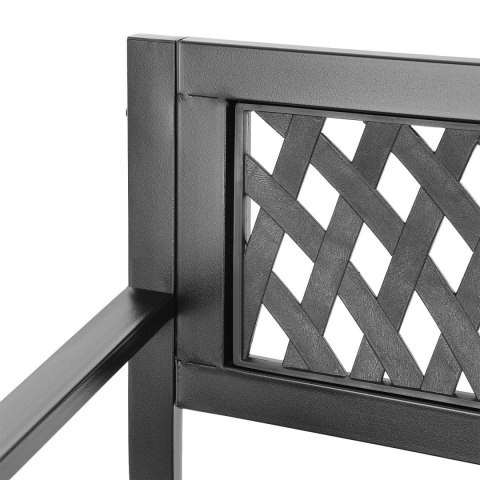 AŻUROWA ŁAWKA OGRODOWA Z OPARCIEM PARKOWA NA TARAS BALKON METALOWA KONSTRUKCJA