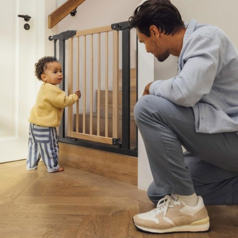 BRAMKA BARIERKA ZABEZPIECZAJĄCA 74-100 CM NA SCHODY I DRZWI METAL DREWNO DODATKOWE PANELE