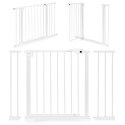 BRAMKA BARIERKA ZABEZPIECZAJĄCA 74-105 CM NA SCHODY I DRZWI STAL DODATKOWE PANELE BIAŁA ECOTOYS