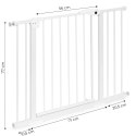 BRAMKA BARIERKA ZABEZPIECZAJĄCA 74-105 CM NA SCHODY I DRZWI STAL DODATKOWE PANELE BIAŁA ECOTOYS