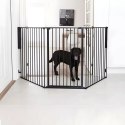 BRAMKA KOJEC BARIERKA OCHRONNA DLA DZIECI I ZWIERZĄT 5 PANELI 60 CM METAL CZARNY ECOTOYS