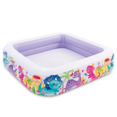 DMUCHANY BASEN BRODZIK Z DASZKIEM DLA DZIECI FIOLETOWY INTEX 57470-DINO