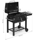 GRILL WĘGLOWY DUŻY OGRODOWY Z POKRYWĄ TERMOMETR PÓŁKI KOŁA DMUCHAWA GRATIS