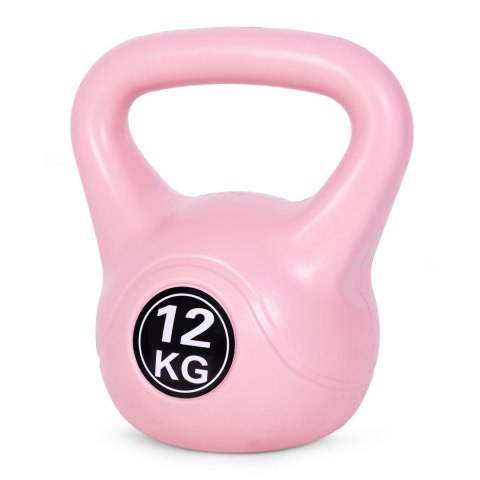 KETTLEBELL KETTLE 12 KG DO ĆWICZEŃ HANTLA KULA ODWAŻNIK OBCIĄŻENIE CIĘŻAR FITNESS RÓŻOWY MODERNHOME