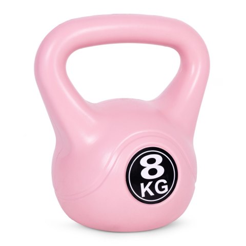 KETTLEBELL KETTLE 8 KG DO ĆWICZEŃ HANTLA KULA ODWAŻNIK OBCIĄŻENIE CIĘŻAR FITNESS RÓŻOWY MODERNHOME