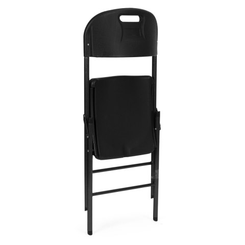 KOMPLET 2 KRZESEŁ SKŁADANYCH ZESTAW CATERINGOWY METAL HDPE CZARNE MODERNHOME