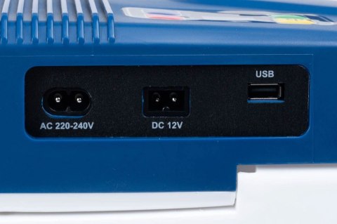 LODÓWKA TURYSTYCZNA PRZENOŚNA SAMOCHODOWA 29L 220-240V DC12V FUNKCJA GRZANIA WKŁAD GRATIS NIEBIESKA