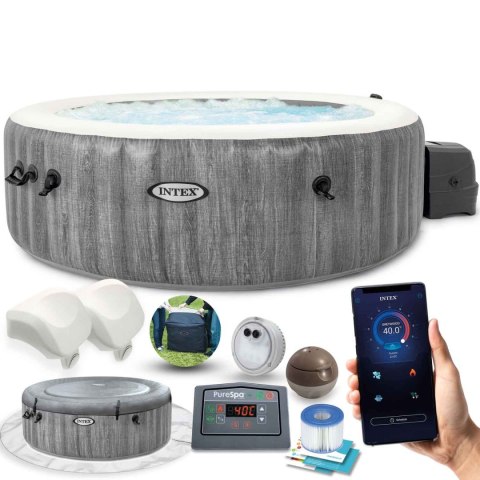 NADMUCHIWANE SPA BASEN Z HYDROMASAŻEM 6 OS. 216X71 CM WIFI AKCESORIA PREMIUM INTEX 28442