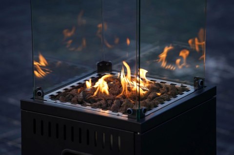 OGRZEWACZ GAZOWY PROMIENNIK GRZEJNIK 13 KW SZKLANY NA OGRÓD PATIO REDUKTOR KAMIENIE WULKANICZNE POKROWIEC MULTIGARDEN