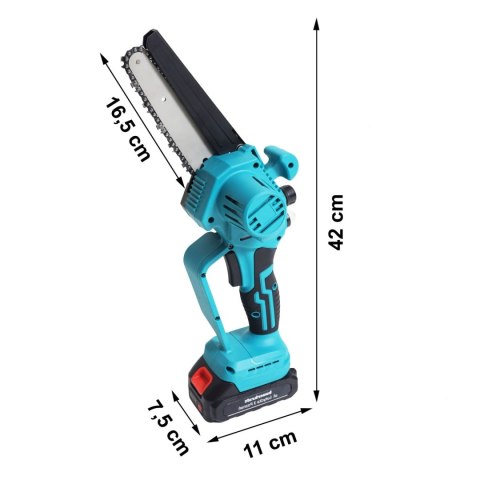 PIŁA ŁAŃCUCHOWA AKUMULATOROWA MINI PILARKA RĘCZNA SILNIK BEZSZCZOTKOWY 21V + WALIZKA