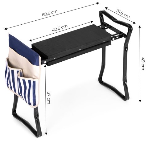 SKŁADANY KLĘCZNIK - STOŁEK DO PRACY W OGRODZIE 2W1 - NIEBIESKI