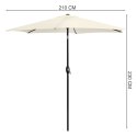 SKŁADANY PARASOL OGRODOWY BALKONOWY REGULOWANY 210 CM BEŻOWY