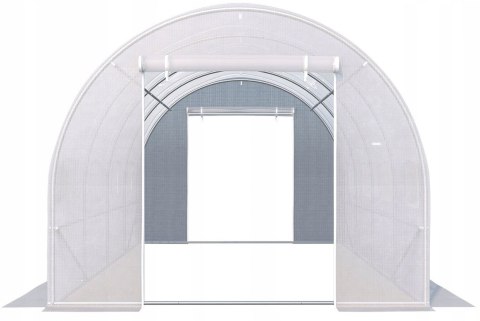 SZKLARNIA TUNEL OGRODOWY 3X2X2 M FOLIOWY WIELOSEZONOWY METALOWY STELAŻ BIAŁA FOLIA 2 WEJŚCIA