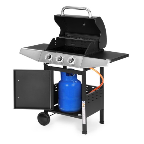 GRILL GAZOWY OGRODOWY 10.2 KW DUŻY RUSZT 3 PALNIKI TERMOMETR REDUKTOR MULTIGARDEN