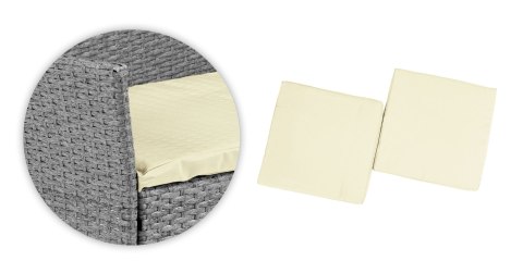 KOMPLET MEBLI OGRODOWYCH Z TECHNORATTANU ŁAWKA STOLIK KRZESŁA SZARY MULTIGARDEN