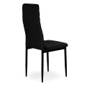 KRZESŁA Z WYPROFILOWANYM OPARCIEM- VELVET CZARNE - 4 SZTUKI