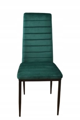 KRZESŁA Z WYPROFILOWANYM OPARCIEM- VELVET ZIELONY - 4 SZTUKI
