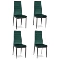 KRZESŁA Z WYPROFILOWANYM OPARCIEM- VELVET ZIELONY - 4 SZTUKI