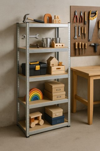 REGAŁ MAGAZYNOWY 205X120X45 CM STAL GALWANIZOWANA 5 PÓŁEK 875 KG MODERNHOME