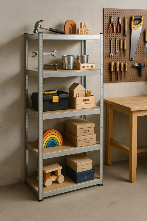 REGAŁ MAGAZYNOWY 205X120X45 CM STAL GALWANIZOWANA 5 PÓŁEK 875 KG MODERNHOME