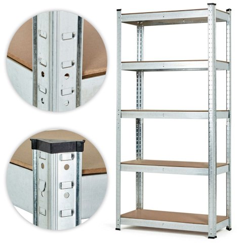 REGAŁ MAGAZYNOWY 205X120X45 CM STAL GALWANIZOWANA 5 PÓŁEK 875 KG MODERNHOME