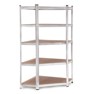 REGAŁ MAGAZYNOWY NAROŻNY 180X90X40 CM STAL GALWANIZOWANA 5 PÓŁEK 875 KG MODERNHOME